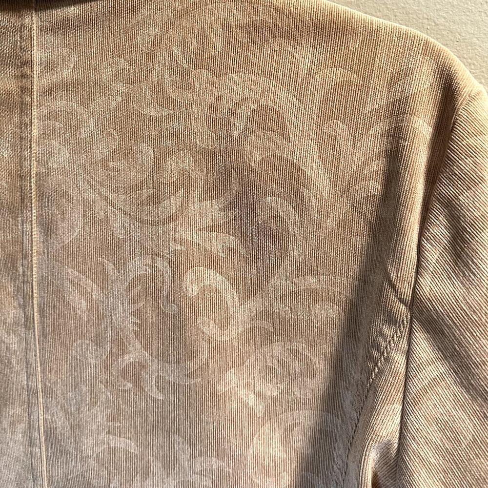 Chico’s Corduroy Palia Jacket Size Small in Camel Jacquard Damask - Picture 13 of 13